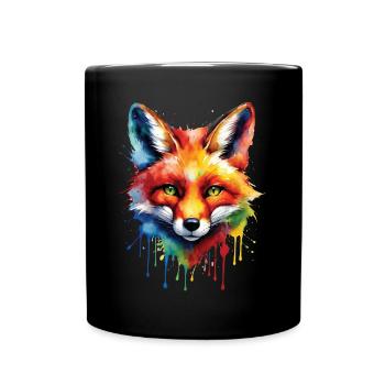 Drôle Renard Renard Art Animal Nature Animaux Animaux Sauvages - Mug uni - noir - Devant