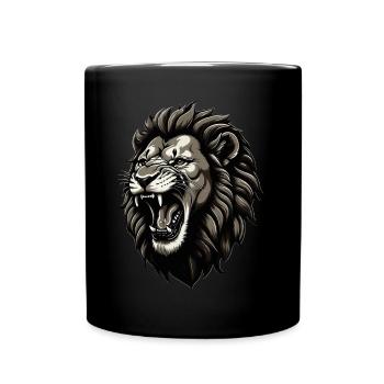 Lion Lover Wildlife Safari Art Lion Colorful - Full Colour Mug - black - Front