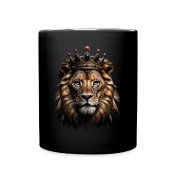 Lion Lover Wildlife Safari Art Lion Colorful - Full Colour Mug - black - Front