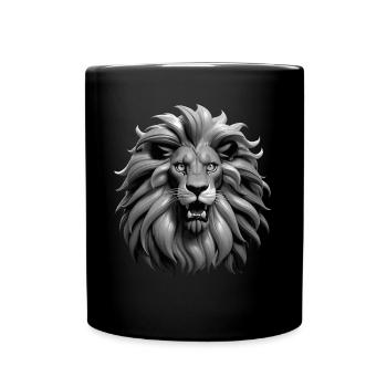 Lion Lover Wildlife Safari Art Lion Colorful - Full Colour Mug - black - Front