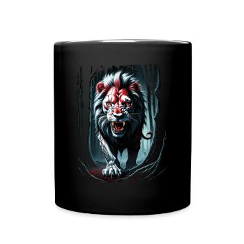 Lion Lover Wildlife Safari Art Lion Colorful - Full Colour Mug - black - Front