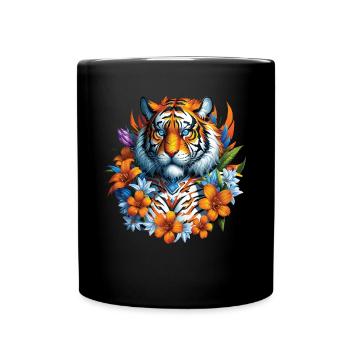 Funny Tiger Art Animal Nature Wildlife Animals Zoo - Full Colour Mug - black - Front