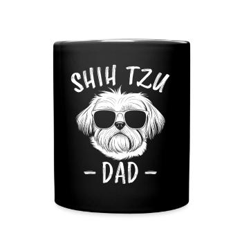 Shih Tzu Spruch Papa Lustiges Shih Tzu Geschenk - Tasse einfarbig - Schwarz - Vorne