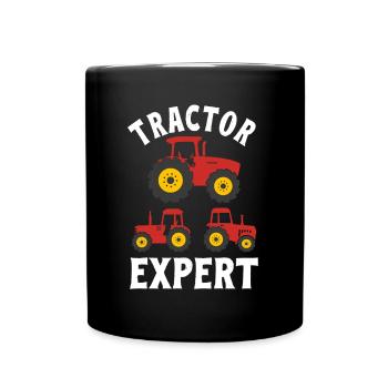 Farm Tractor Expert Farmer Boy Toddler Gift Idea - Full Colour Mug - black - Front