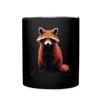 Raccoon Motif Animal Lover Art Artwork - Full Colour Mug - black - Front