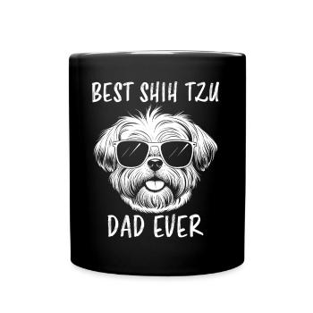 Shih Tzu Spruch Papa Lustiges Shih Tzu Geschenk - Tasse einfarbig - Schwarz - Vorne