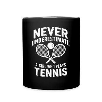 Tennis Dire Fille Drôle Tennis Cadeau - Mug uni - noir - Devant