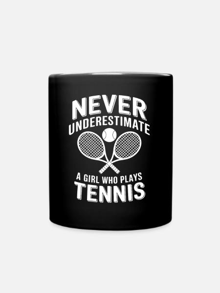 Tennis Spruch Mädchen Lustiges Tennis Geschenk - Tasse einfarbig - Schwarz