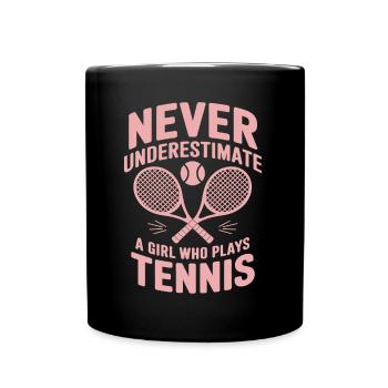 Tennis Saying Girl Funny Tennis Gift - Full Colour Mug - black - Front