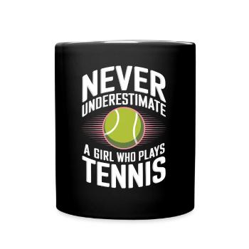 Tennis Saying Girl Funny Tennis Gift - Full Colour Mug - black - Front
