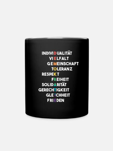 Demokratie LGBTQ Sprüche Vielfalt Wahl 2025 - Tasse einfarbig - Schwarz