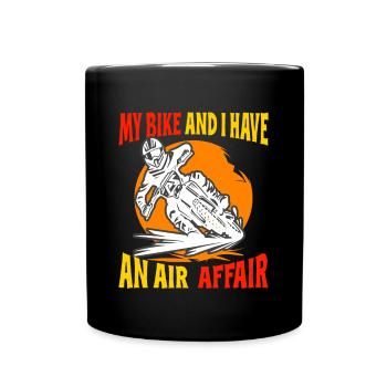 Dirt Biker Riding My Bike & I Have An Air Affair - Tasse einfarbig - Schwarz - Vorne