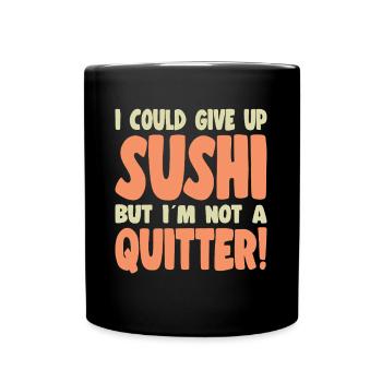 Amateur de cuisine japonaise, je ne pouvais pas renoncer aux sushis - Mug uni - noir - Devant