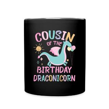cousin de la fille d’anniversaire Dracon Family Party - Mug uni - noir - Devant