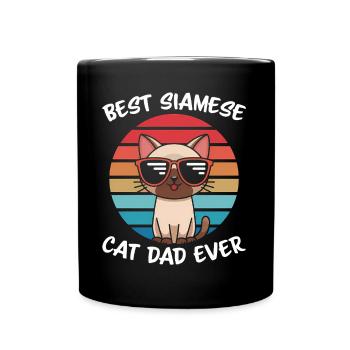 Siamkatze Spruch Siamkatze Papa Siamkatze Geschenk - Tasse einfarbig - Schwarz - Vorne