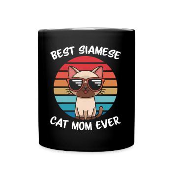 Siamkatze Spruch Siamkatze Mama Siamkatze Geschenk - Tasse einfarbig - Schwarz - Vorne