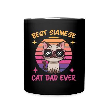 Siamkatze Spruch Siamkatze Papa Siamkatze Geschenk - Tasse einfarbig - Schwarz - Vorne