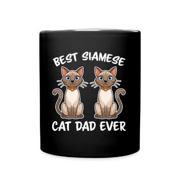 Siamkatze Spruch Siamkatze Papa Siamkatze Geschenk - Tasse einfarbig - Schwarz - Vorne