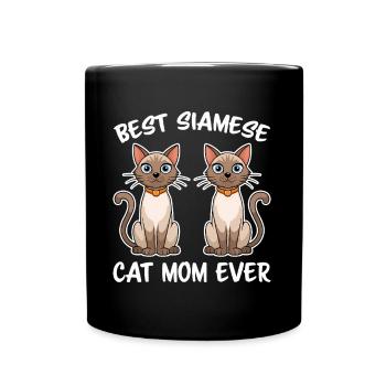 Siamkatze Spruch Siamkatze Mama Siamkatze Geschenk - Tasse einfarbig - Schwarz - Vorne