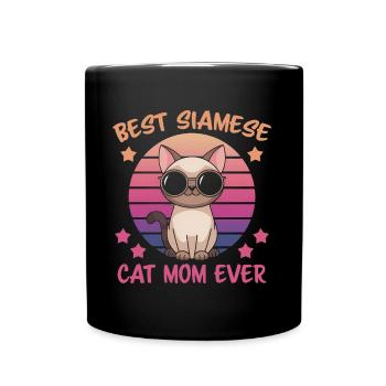 Siamkatze Spruch Siamkatze Mama Siamkatze Geschenk - Tasse einfarbig - Schwarz - Vorne