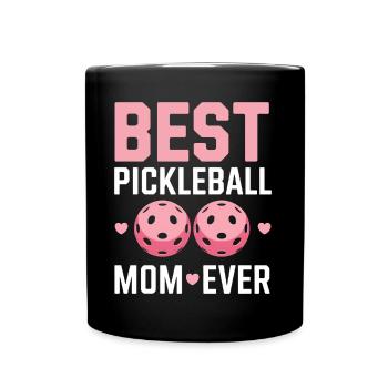 Pickleball Saying Mom Funny Pickleball Gift - Full Colour Mug - black - Front