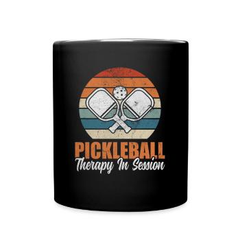 Thérapie rétro de pickleball en séance - Mug uni - noir - Devant