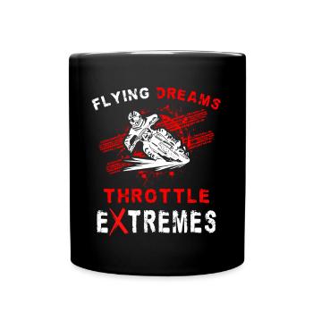 Dirtbike Rider Flying Dreams MX Motocross - Full Colour Mug - black - Front