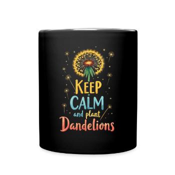 Löwenzahn Pusteblumen Liebhaber Blumen Floral - Tasse einfarbig - Schwarz - Vorne