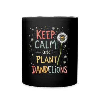 Löwenzahn Pusteblumen Liebhaber Blumen Floral - Tasse einfarbig - Schwarz - Vorne