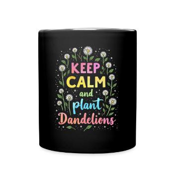 Löwenzahn Pusteblumen Liebhaber Blumen Floral - Tasse einfarbig - Schwarz - Vorne