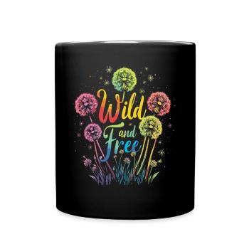Löwenzahn Pusteblumen Liebhaber Blumen Floral - Tasse einfarbig - Schwarz - Vorne