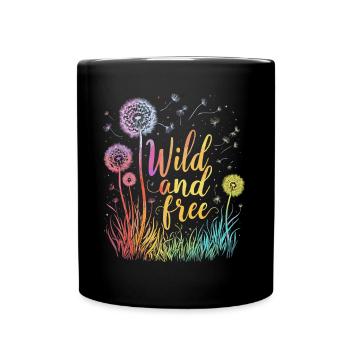 Löwenzahn Pusteblumen Liebhaber Blumen Floral - Tasse einfarbig - Schwarz - Vorne