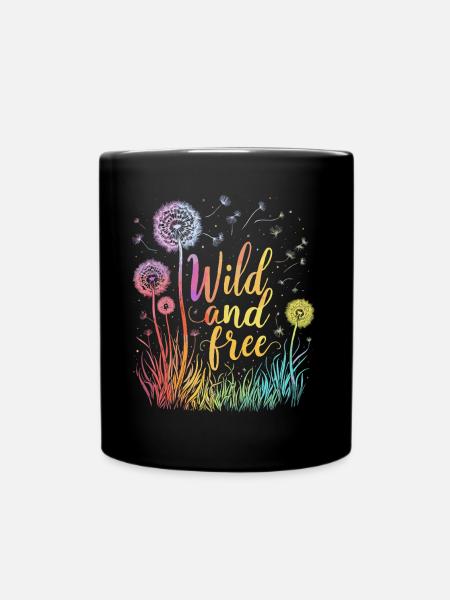 Löwenzahn Pusteblumen Liebhaber Blumen Floral - Tasse einfarbig - Schwarz