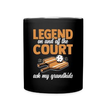 Grandpa Pickleball Design - Full Colour Mug - black - Front