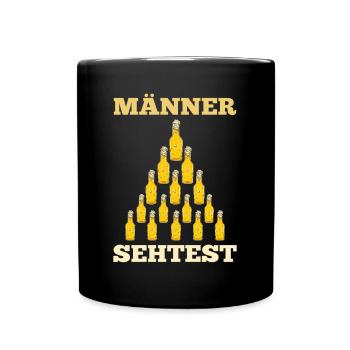 Men's Eye Test Beer Saying - Full Colour Mug - black - Front