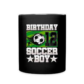 12th birthday Boy Soccer 12 Years Old Gifts - Tasse einfarbig - Schwarz - Vorne