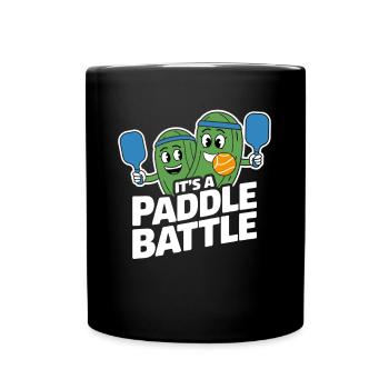 Pickleballspieler Dinkball Paddle Gurken Design - Tasse einfarbig - Schwarz - Vorne