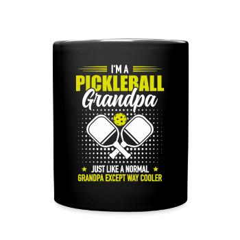 Grandpa Pickleball Player Dinking Team Gift - Full Colour Mug - black - Front