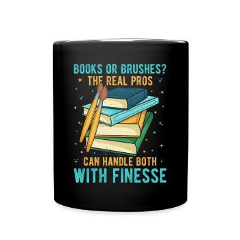 Artist Painter Graphic Books Or Brushes Art Gifts - Full Colour Mug - black - Front