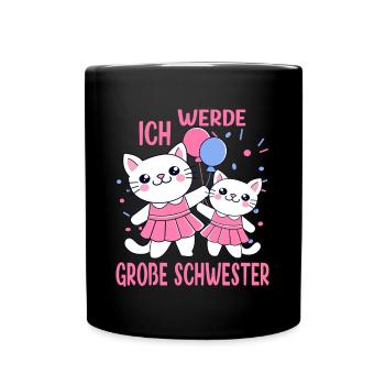 I'm Going To Be Big Sister 2026 Cats Girl - Full Colour Mug - black - Front