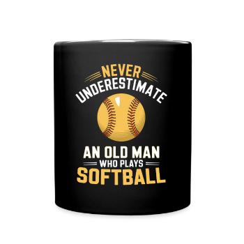 Softball Saying Sports Funny Softball Gift - Full Colour Mug - black - Front