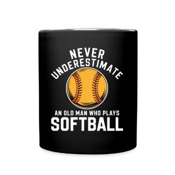 Softball Saying Sports Funny Softball Gift - Full Colour Mug - black - Front
