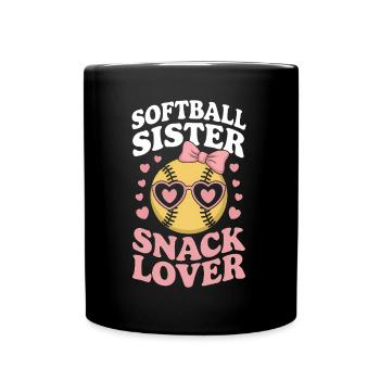 Softball Spruch Schwester Lustig Softball Geschenk - Tasse einfarbig - Schwarz - Vorne