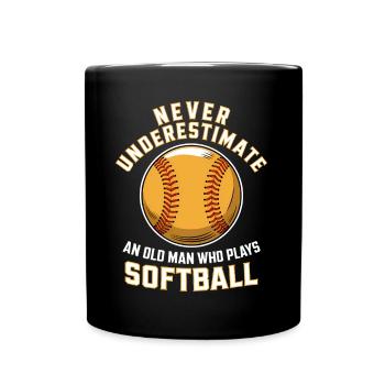 Softball Saying Sports Funny Softball Gift - Full Colour Mug - black - Front