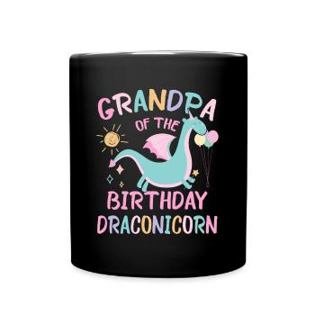 Papi De La Fille D’anniversaire Fête De Famille Dracon - Mug uni - noir - Devant