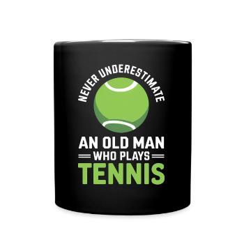 Tennis Spruch Herren Opa Lustiges Tennis Geschenk - Tasse einfarbig - Schwarz - Vorne
