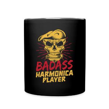Funny Harmonica Player Badass Harmonica - Tasse einfarbig - Schwarz - Vorne