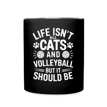 volley-ball dire chat drôle cadeau de volley-ball - Mug uni - noir - Devant