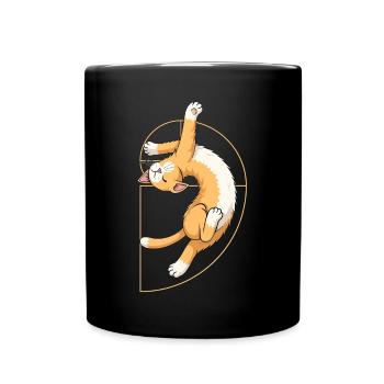 Fibonacci Spiral Cat - Tasse einfarbig - Schwarz - Vorne