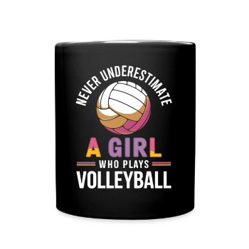 Volleyball Spruch Lustiges Volleyball Geschenk - Tasse einfarbig - Schwarz - Vorne